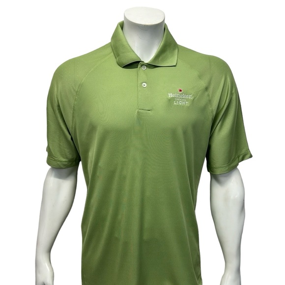 NWT Heineken Premium Light Beer Adidas Climacool Mesh Vented Golf Polo Shirt MD - Picture 4 of 14